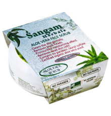 Алоэ Скраб для лица «Сладкий Сандал» Сангам Хербалс (Aloe Vera Face Scrub Sweet Sandal Sangam Herbals), 100 г.