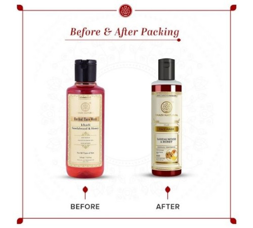 Средство для умывания «Сандаловое дерево и Мёд» Кхади Натурал (Face wash Sandalwood & Honey Khadi Natural), 210 мл.
