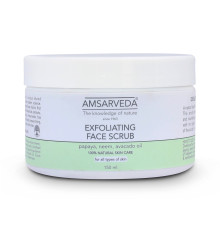 Скраб для лица с маслом авокадо и экстрактом папайи Амсарведа (Exfoliating Face Scrub Papaya, Neem, Avocado oil Amsarveda), 150 мл.