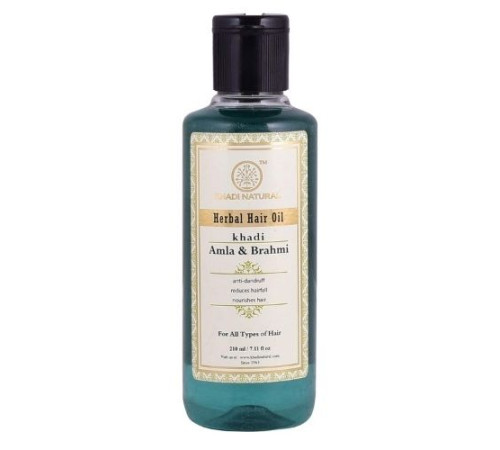 Масло для волос «Амла и Брами» Кхади Натурал (Herbal Hair Oil Amla & Brahmi Khadi Natural), 210 мл.