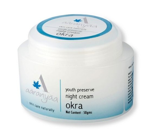 Антивозрастной ночной крем для всех типов кожи Oкра Ааранья (Youth Preserve Night Cream Okra Aaranyaa), 50 г.