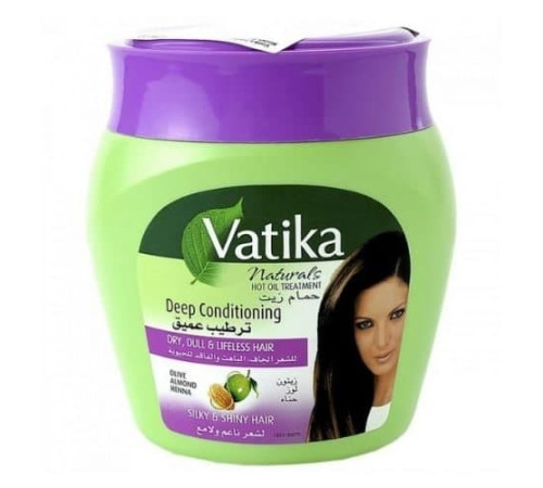 Маска для сухих волос с Оливой, Миндалём и Хной Дабур Ватика (Virgin Olive Deep Conditioning Hair Mask Dabur Vatika), 500 г.