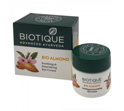Крем для кожи вокруг глаз Био Миндаль Биотик (Bio Almond Soothing & Nourishing Eye Cream Biotique), 15 г.