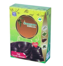 Натуральная краска для волос Чистый табачный (Коричневый) Sangam Herbals, 100 г.