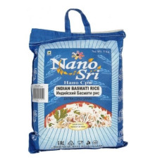 Рис Басмати индийский непропаренный Нано Шри (Indian Basmati Rice Nano Sri), 5 кг.