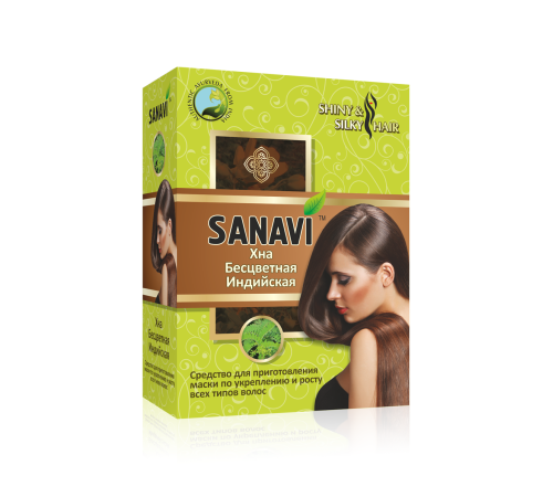 Натуральная индийская хна бесцветная Санави (Sanavi), 100 г