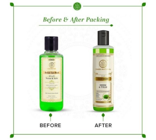 Средство для умывания «Ним и Тулси» Кхади Натурал (Face wash Neem & Tulsi Khadi Natural), 210 мл.