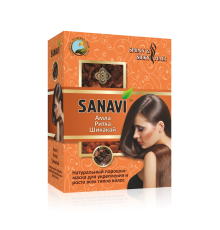 Аюрведический порошок для волос Амла+Ритха+Шикакай Санави (Sanavi), 100 г.