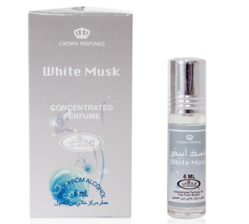Духи масляные арабские Белый Мускус Аль Рехаб (White Musk Al Rehab), ролик 6 мл.