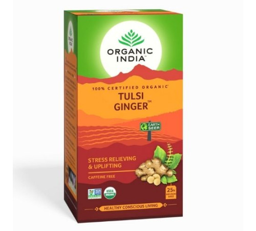 Чай Тулси Имбирь Органик Индия (Tulsi Ginger Organic India), 25 пак.