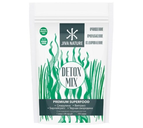 Микс Суперфудов «Умный Детокс» Джива Нэйча (Detox Mix Premium Superfood Jiva Nature), 150 г.