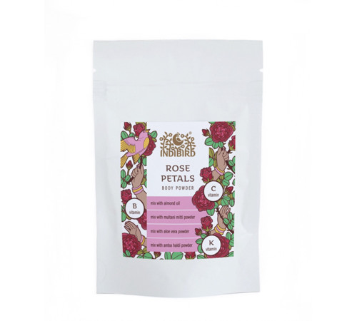 Порошок из лепестков розы Индиберд (Rose Petal Powder Indibird), 50 г.