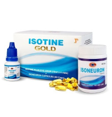 Комплекс для здоровья глаз Айсотин Голд (Isotine Gold Isotine Plus Eye Drop + Isoneuron Capsules), 4×10 мл. + 60 кап.