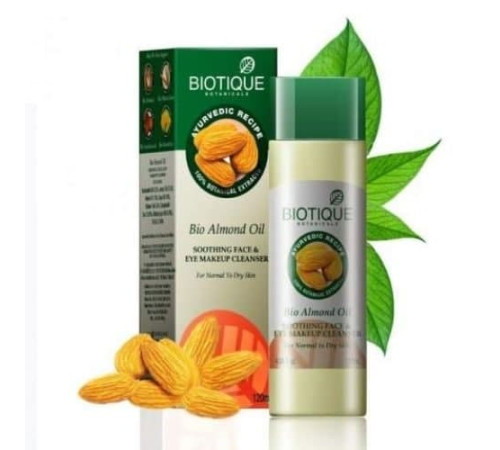 Успокаивающее Масло для снятия макияжа Био Миндаль Биотик (Bio Almond Oil Soothing Face and Eye Makeup Cleanser Biotique), 120 мл.