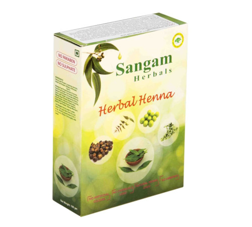 Хна с добавками трав порошок Сангам Хербалс (Henna with herbs Sangam Herbals), 100 гр
