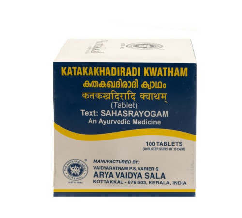 Катакакхадиради Кватхам Арья Вадья Сала Коттаккал (Katakakhadiradi Kwatham Arya Vaidya Sala Kottakkal), 100 таб.