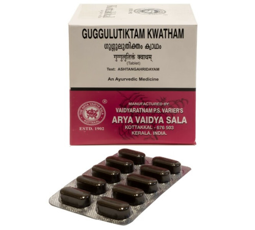 Гуггулутиктам Кватхам Арья Вадья Сала Коттаккал (Guggulutiktam Kwatham Arya Vaidya Sala Kottakkal), 100 таб.