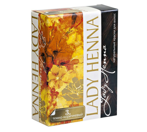 Краска для волос на основе хны Леди Хенна темно-коричневая (Lady Henna), 6 х 10 г.
