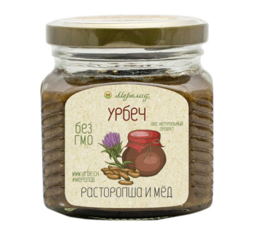 Урбеч расторопша и мёд Мералад, 230 г.