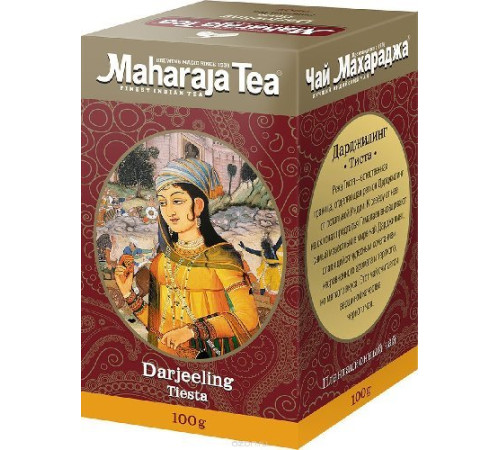 Чай черный Махараджа Дарджилинг Тиста рассыпной (Maharaja Tea Darjeeling Tiesta), 100г.